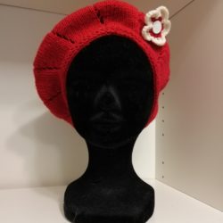 Béret Femme rouge 100% laine mérino