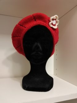 Béret Femme rouge 100% laine mérino