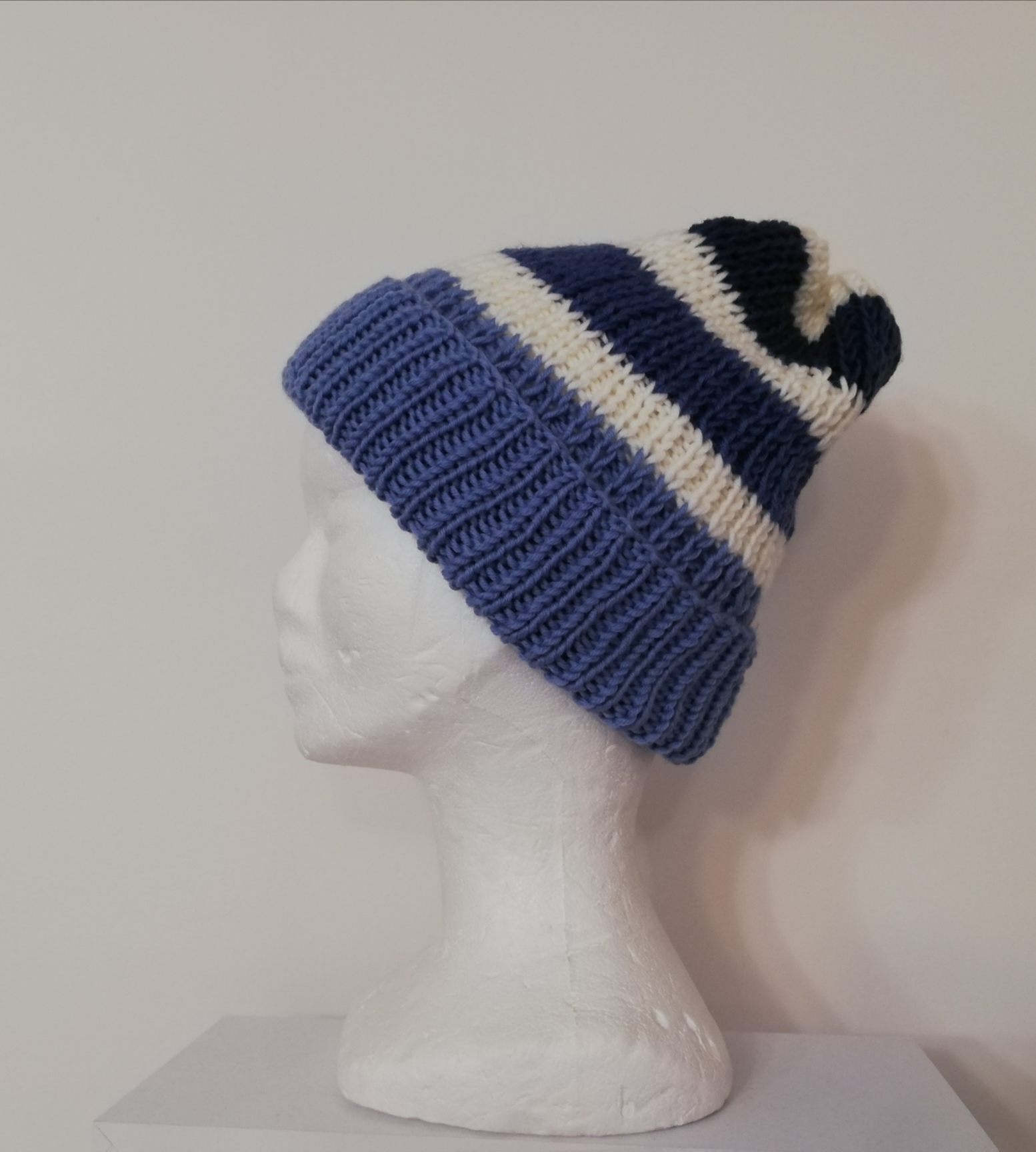 Bonnet à pompon tricoté à la main pour hommes, 100% laine