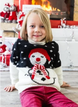 Pull de noël enfant 6 - 10 ans en barisienne