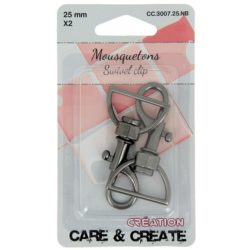 Mousquetons 25 mm antique par 2 pièces