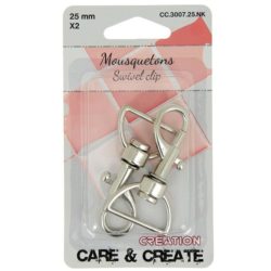 Mousquetons 25 mm inox par 2 pièces