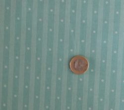 Petits points vert d'eau/blanc 5527