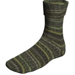 Chaussettes en laine 44/45 verte-noire
