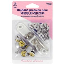 Kit boutons pressions inox pour Vestes et Anoraks