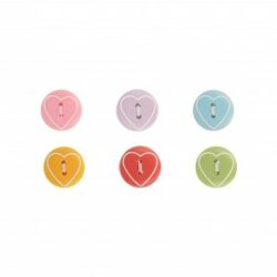 Bouton Coeur 2 trous 15 mm
