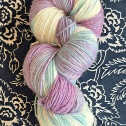 Echeveaux Laine à chaussettes Laine/soie bleu blanc lilas